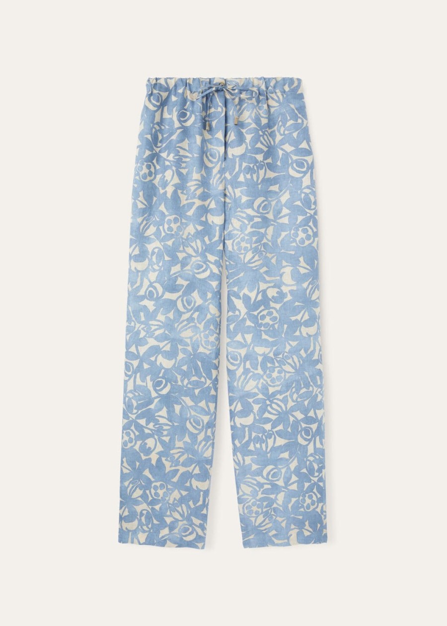 helios broek in beau bluecreamed honey