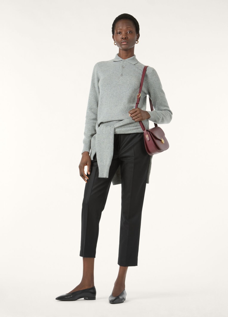 doyle cashmere rein wool broek zwart