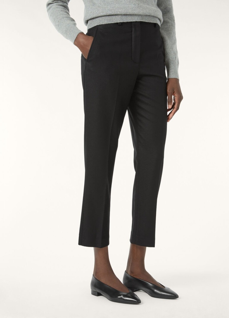 doyle cashmere rein wool broek zwart