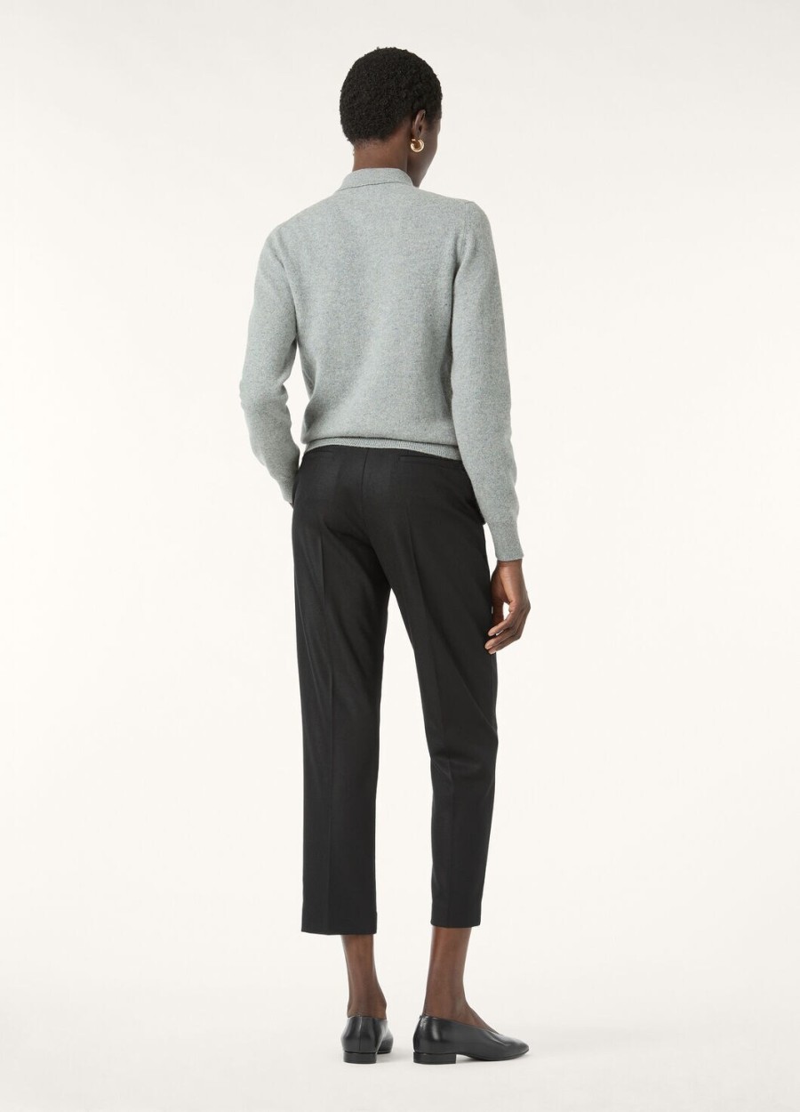 doyle cashmere rein wool broek zwart