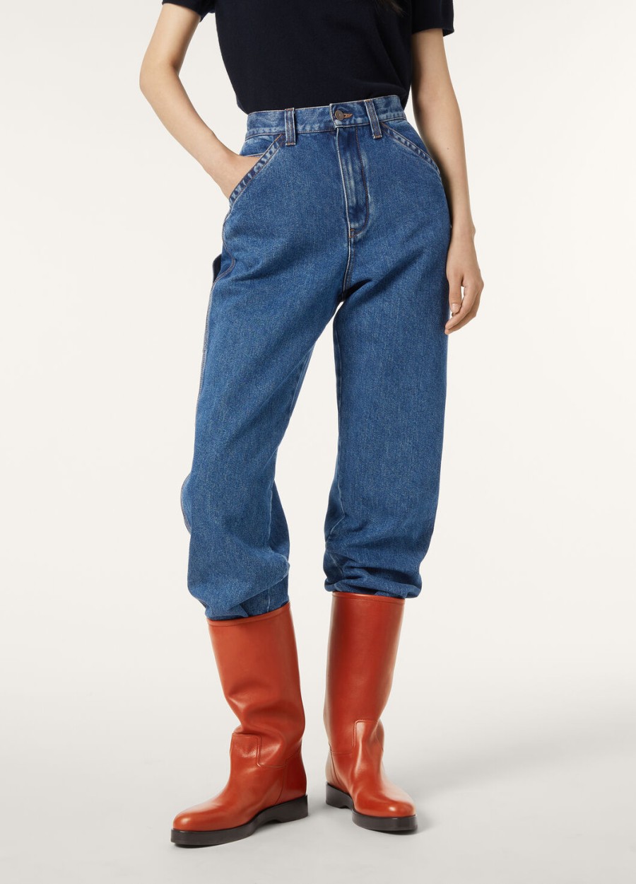 etienne denim denim zijde blauw wassing broek