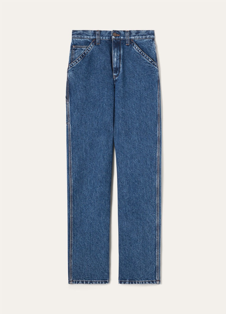 etienne denim denim zijde blauw wassing broek