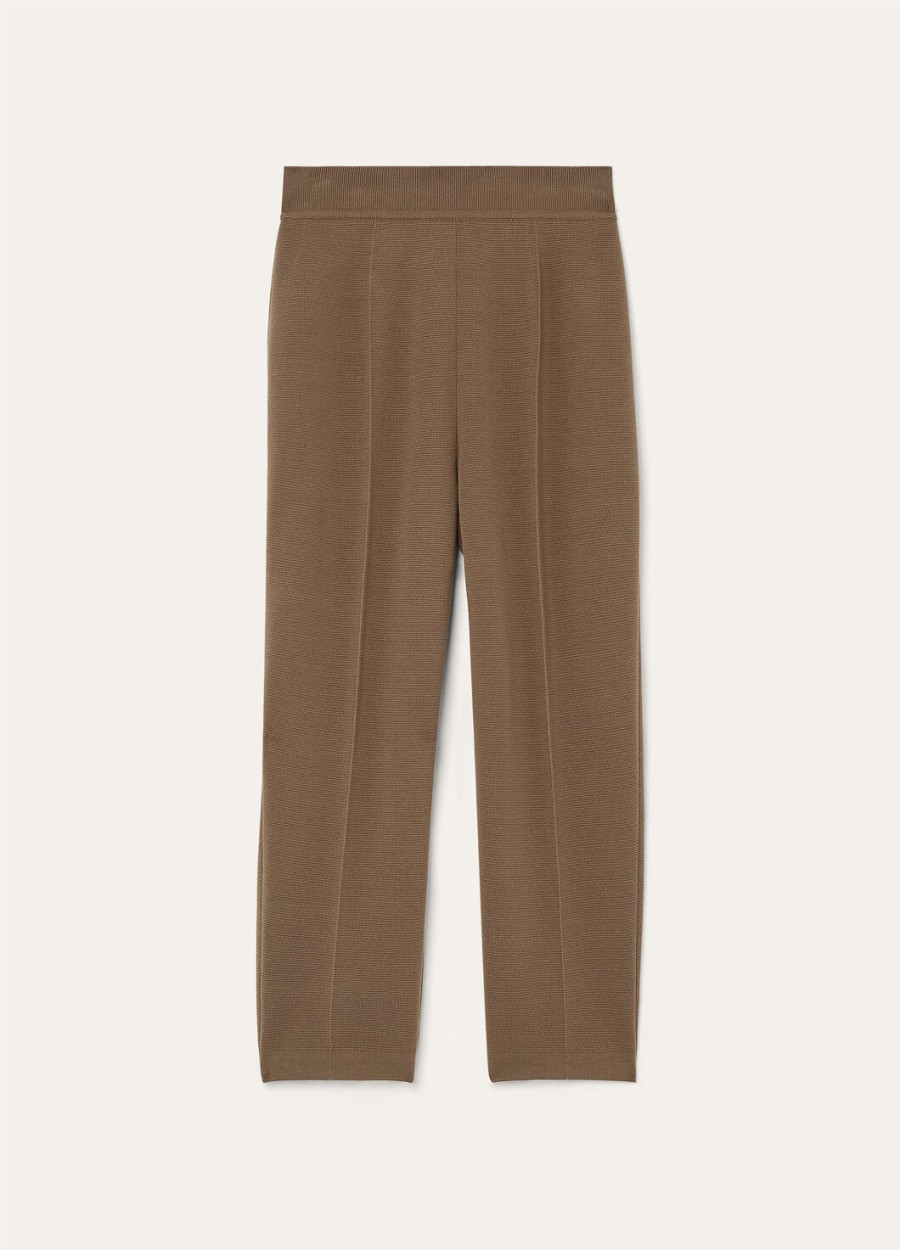 siena katoen-zijden broek gerookt hout