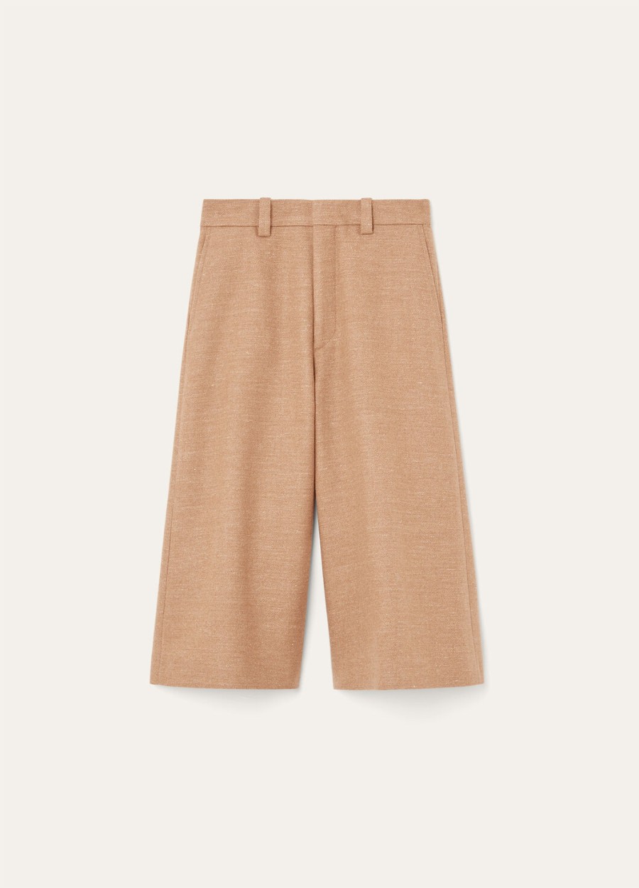 drake bermuda shorts in sunlit sand melange cashmere wool