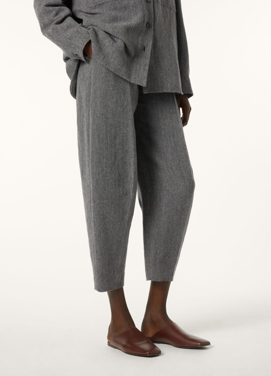 dan pants in kasjmier scheerwol marineblauw