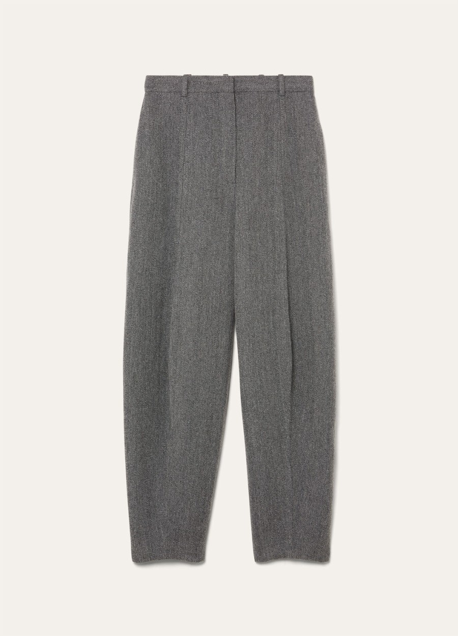 dan pants in kasjmier scheerwol marineblauw