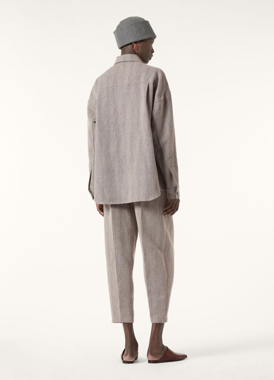 dan pants in kasjmier scheerwol krijtzwart