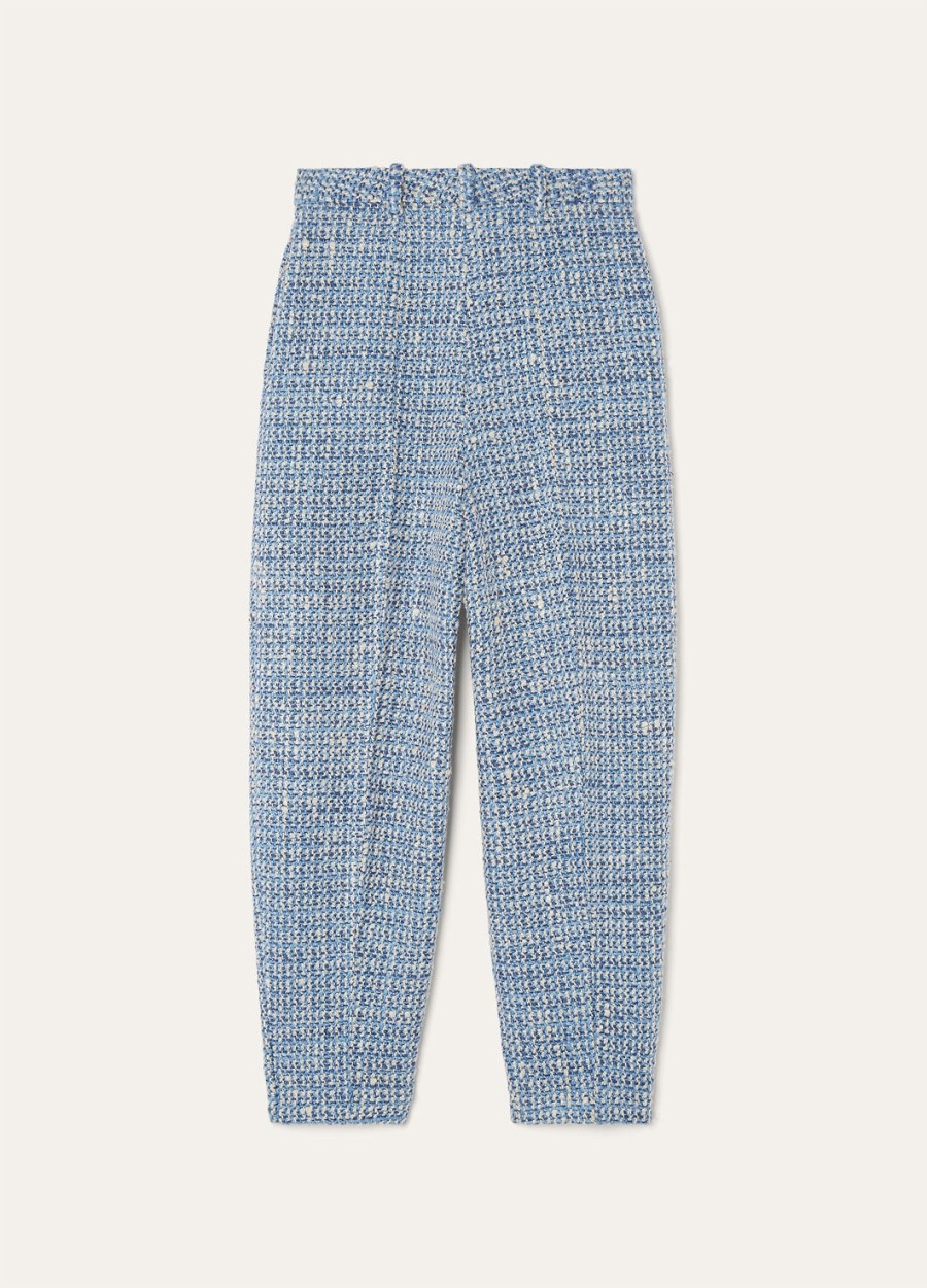 dan pants in silk virgin wool wive blue