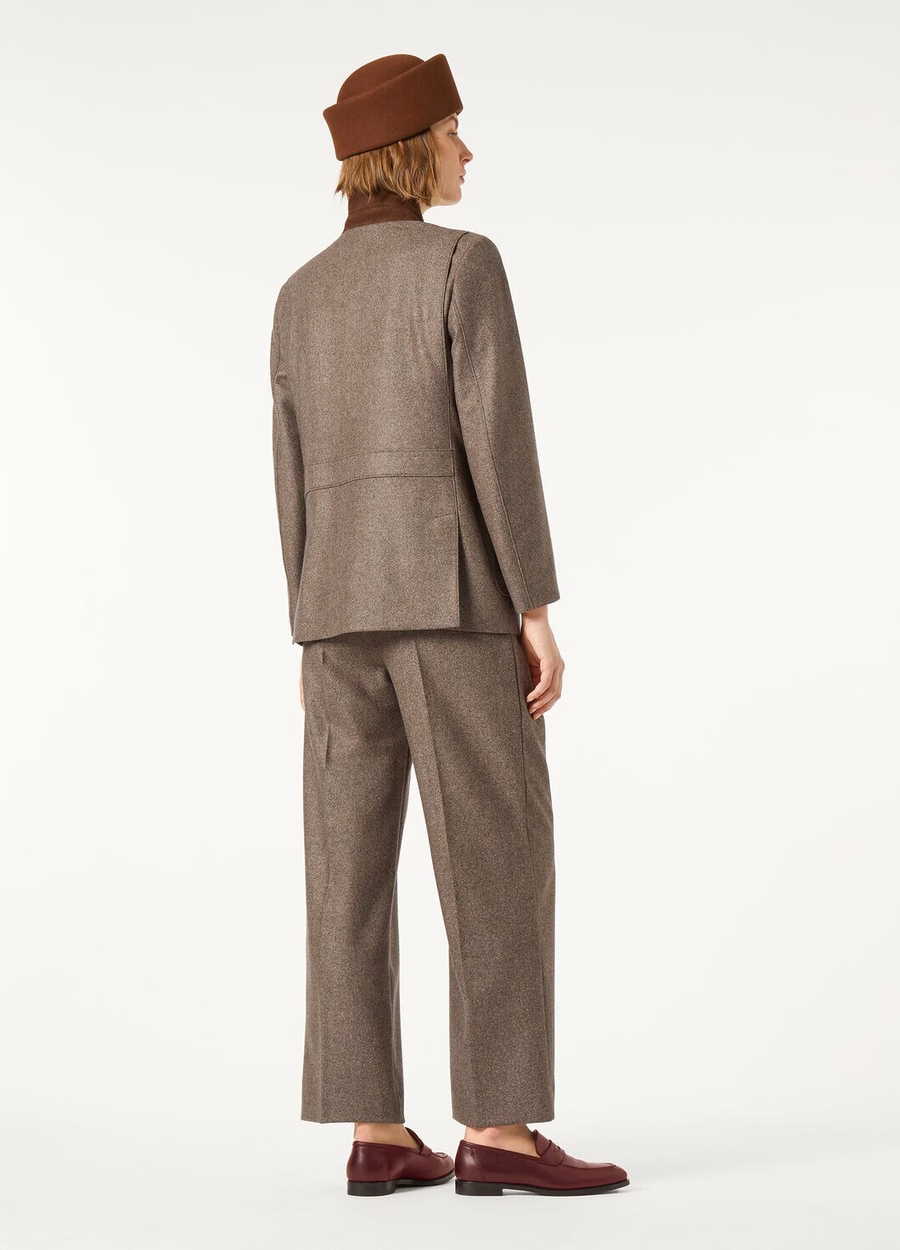 Yurik Cashmere Scheerwollen Broek Donker Granit Melange