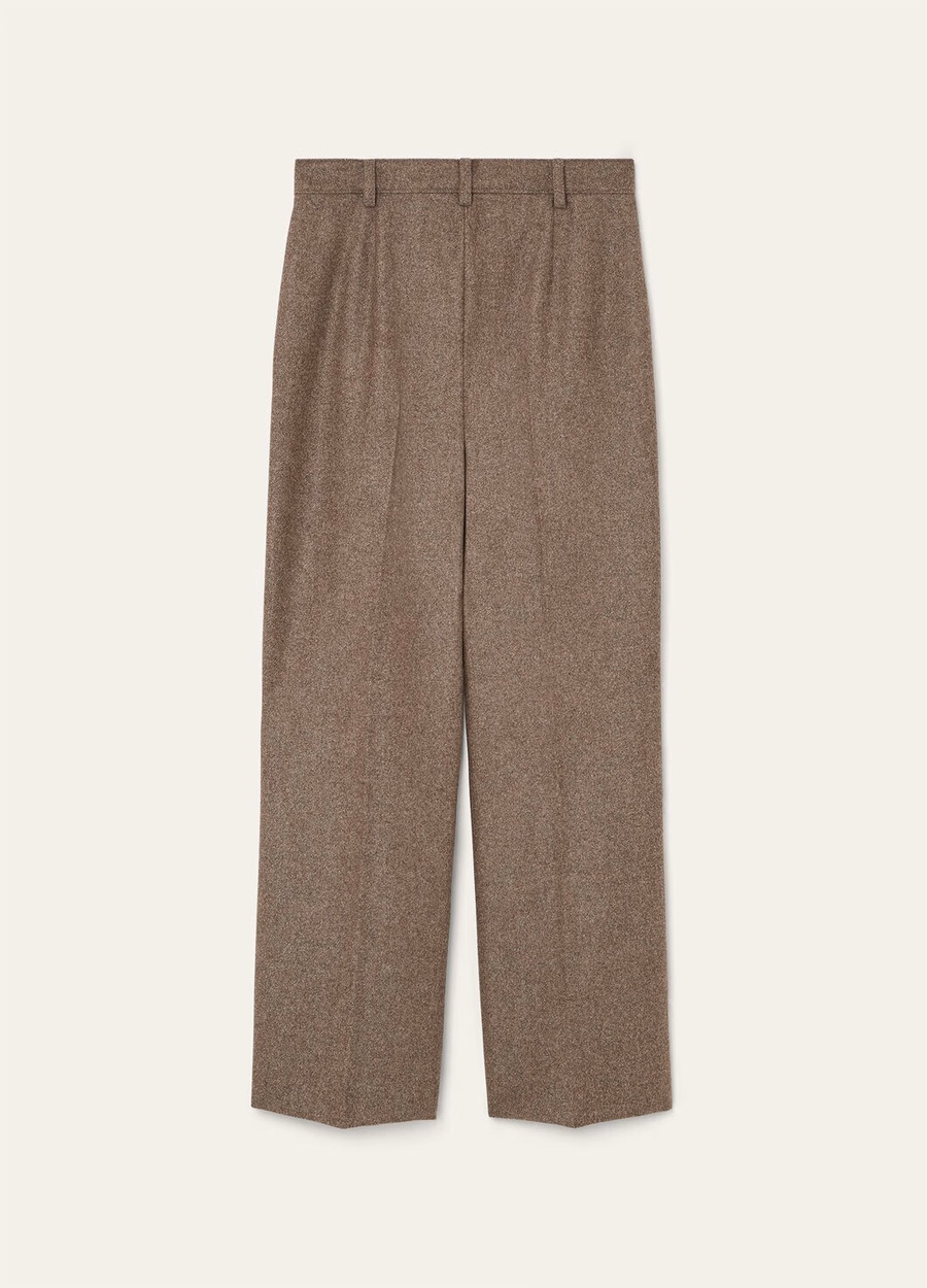 Yurik Cashmere Scheerwollen Broek Donker Granit Melange
