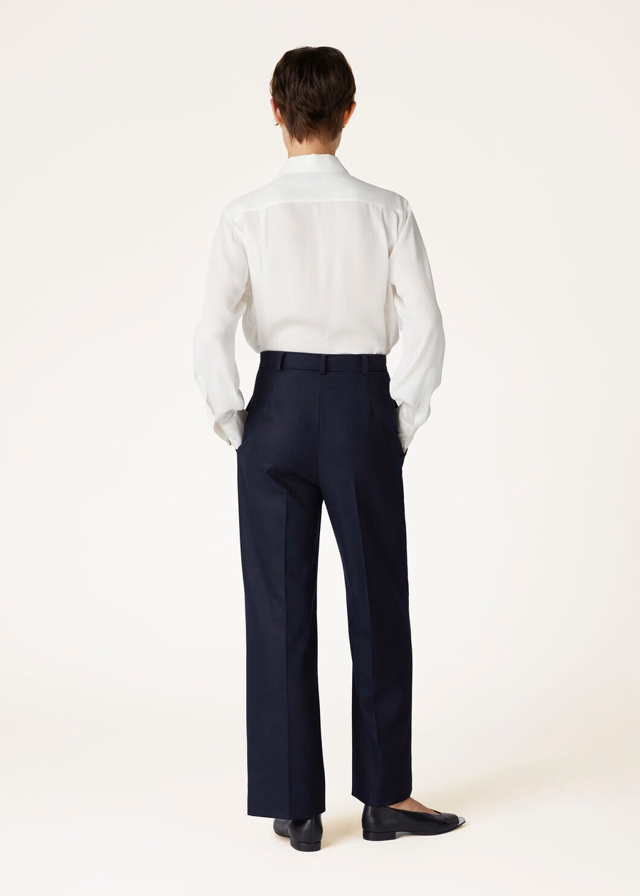 Yurik Broek Kasjmier Scheerwol Chinees Blauw