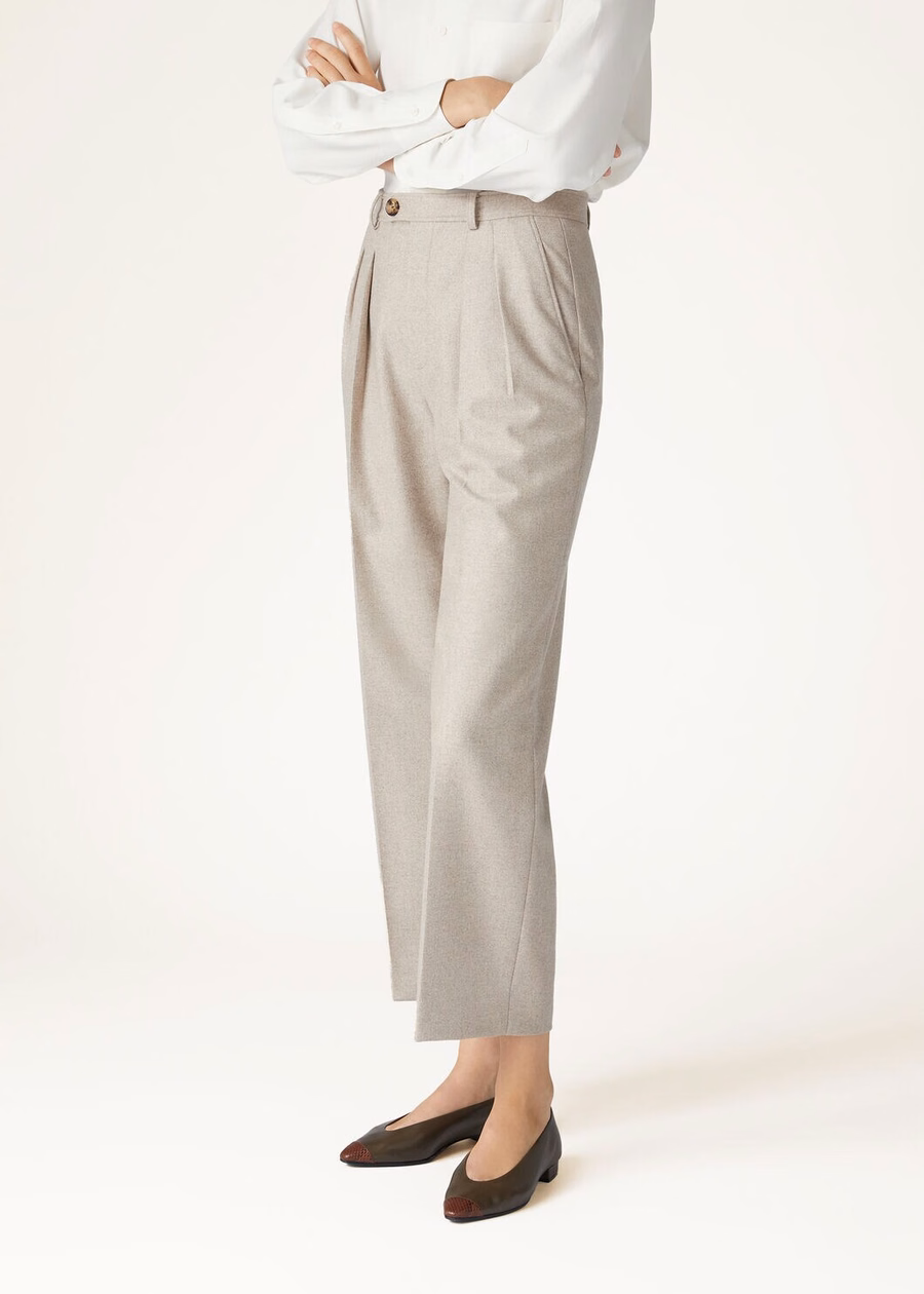 Yurik Cashmere Virgin Wool Natural Felt Pants