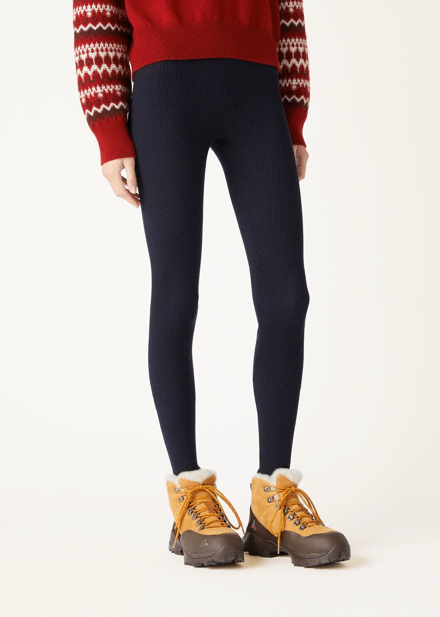 Dreamwool Leggings van zuivere scheerwol, marineblauw