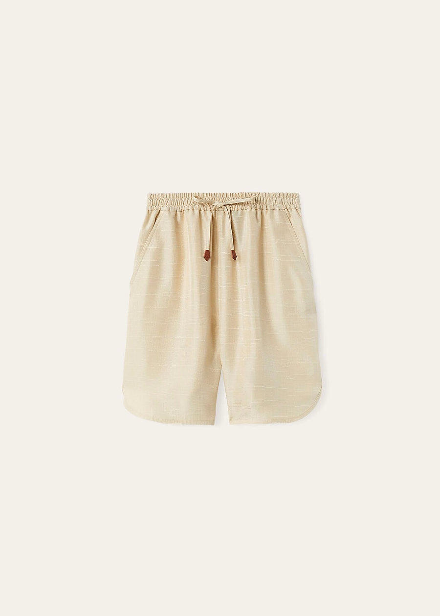 Jake Bermuda Shorts Zijde Zijdeachtig Zand