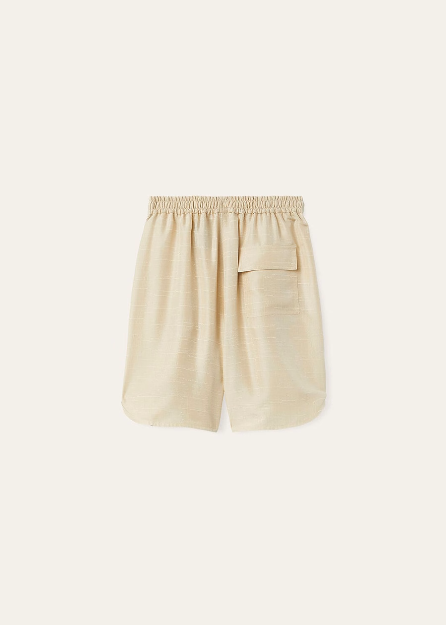 Jake Bermuda Shorts Zijde Zijdeachtig Zand