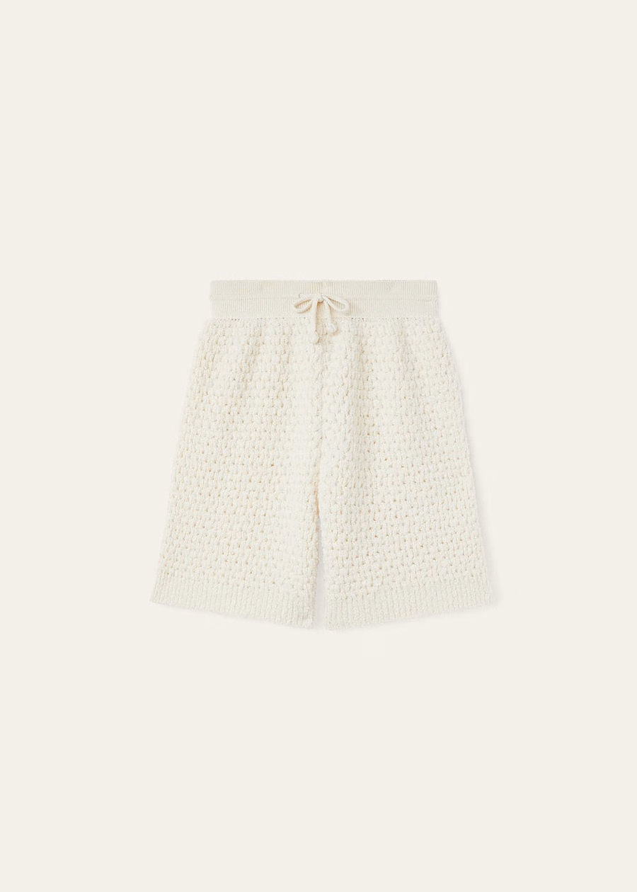 Coconerende kasjmier shorts, witte sneeuw