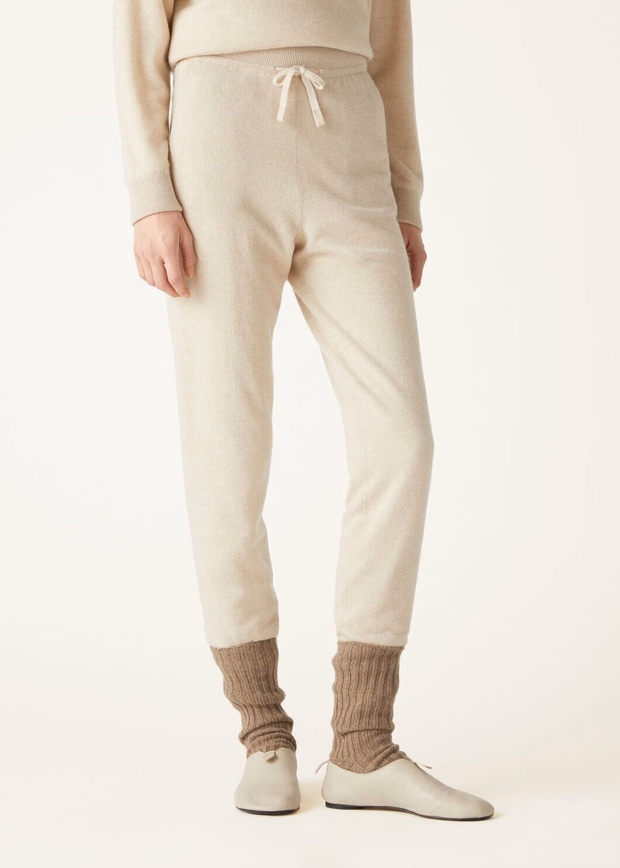 Duo Natuurlijke Kasjmier Broek Koffer/Nougat