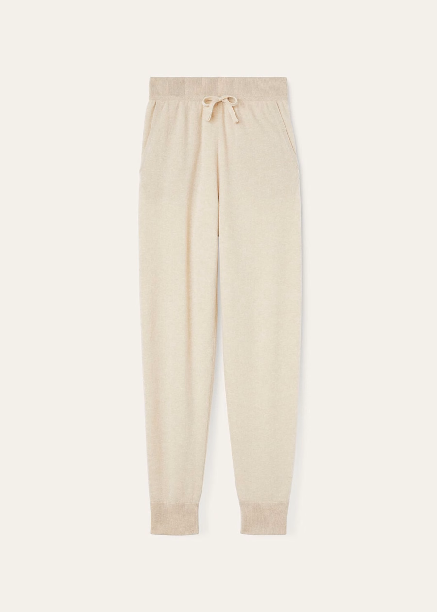 Duo Natuurlijke Kasjmier Broek Koffer/Nougat