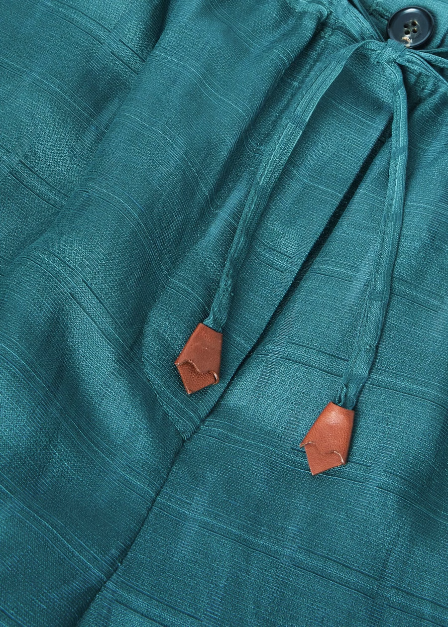 Helios broek in groene spirulina zijde