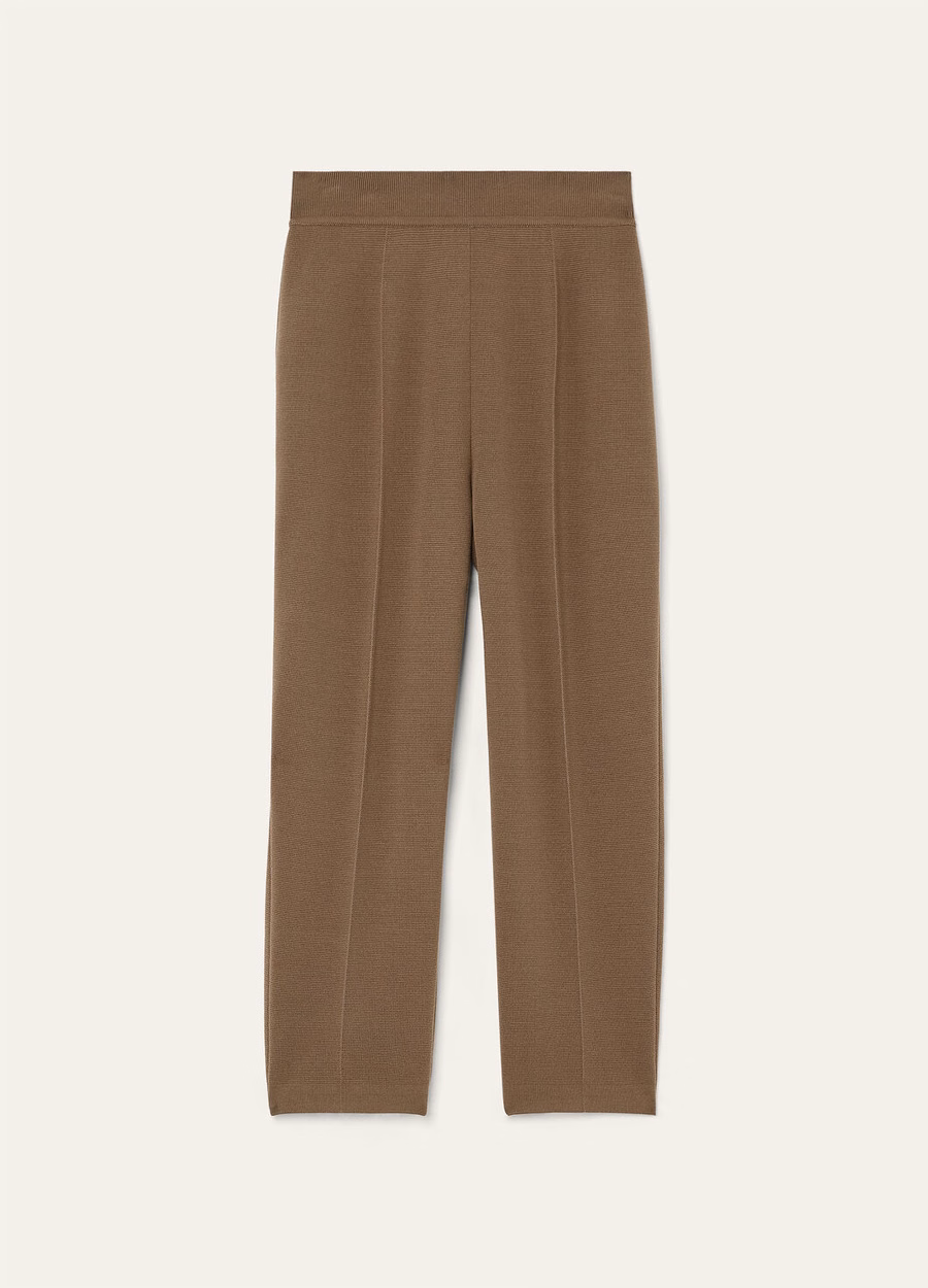Siena katoen-zijden broek gerookt hout