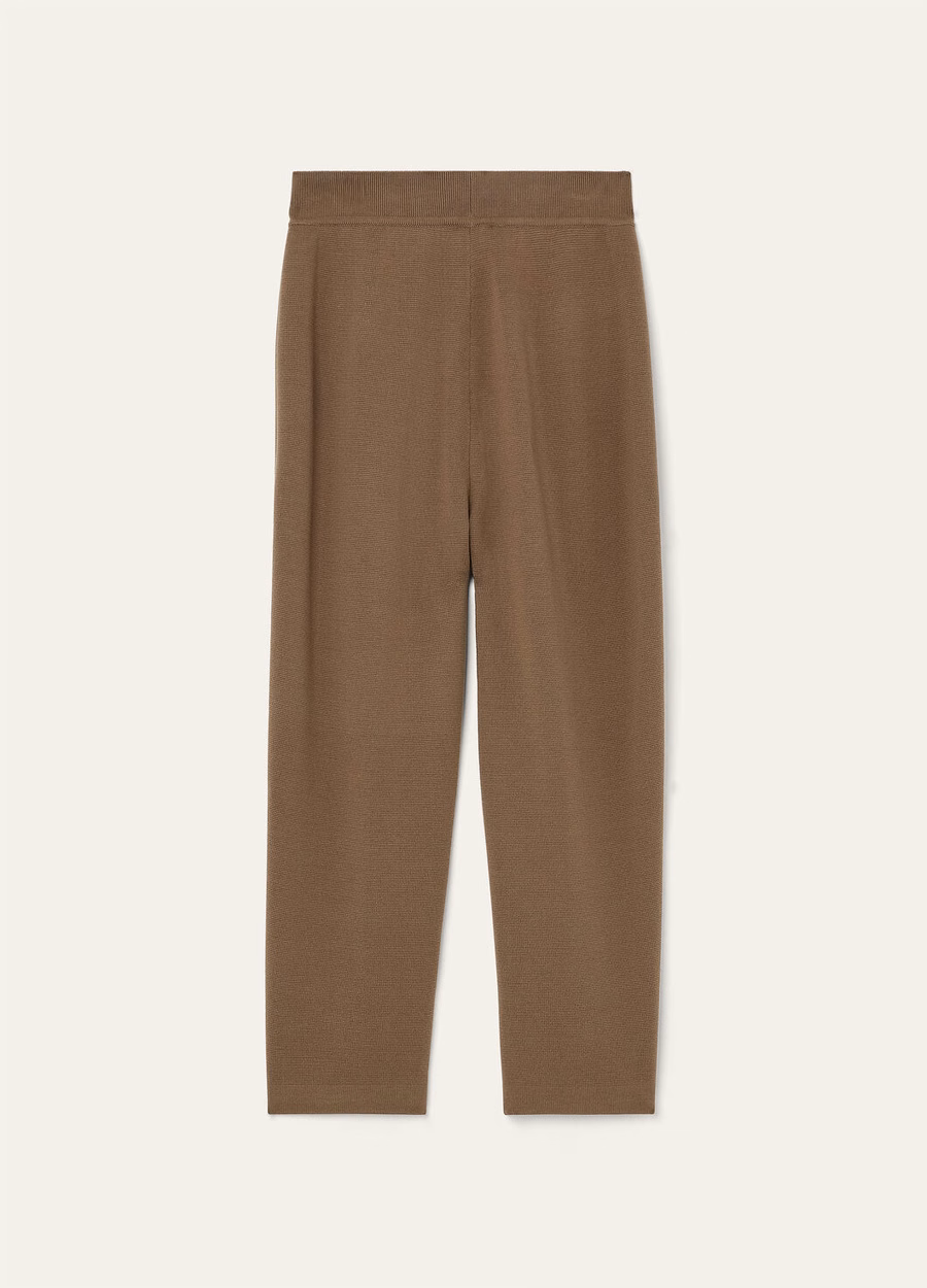 Siena katoen-zijden broek gerookt hout