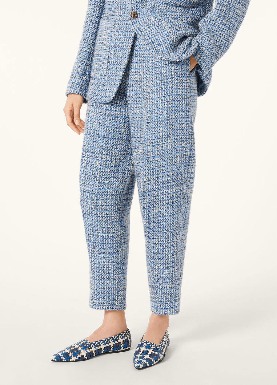 Dan Pants In Silk Virgin Wool Wive Blue