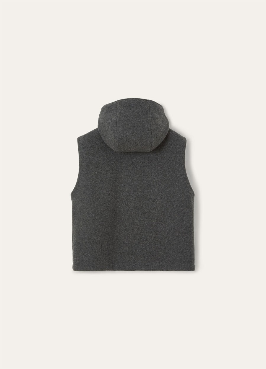venenza vest van scheerwol en kasjmier ember grey