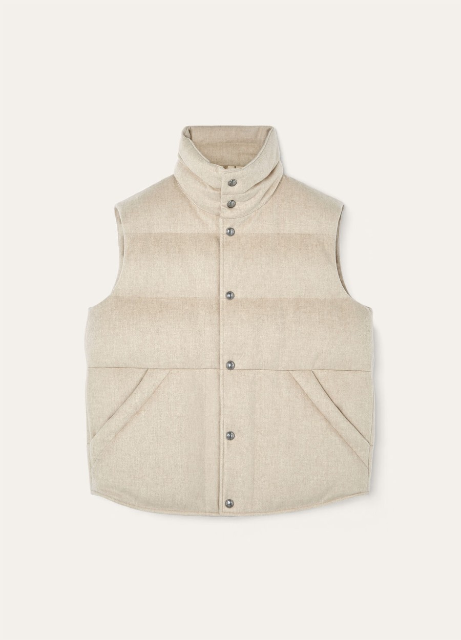 lance puffer kasjmier vest - storm system natuurlijke melange