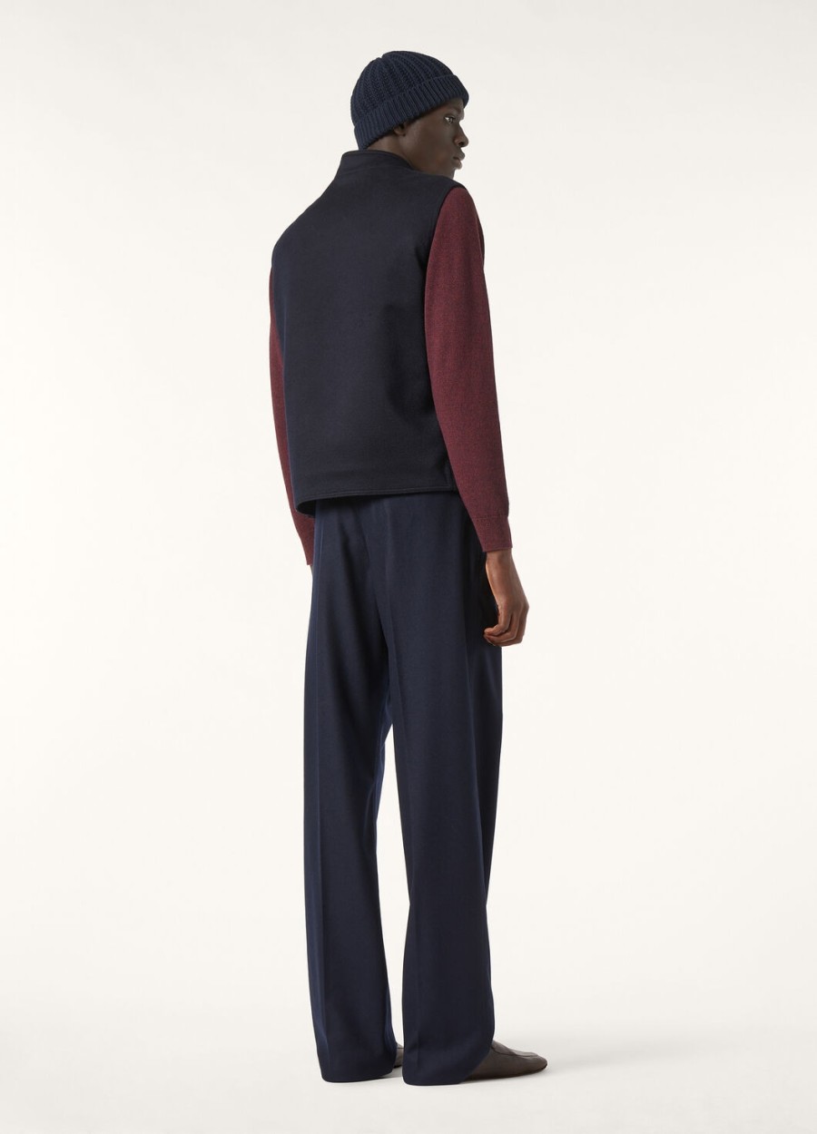henley kasjmier vest - storm system marineblauw