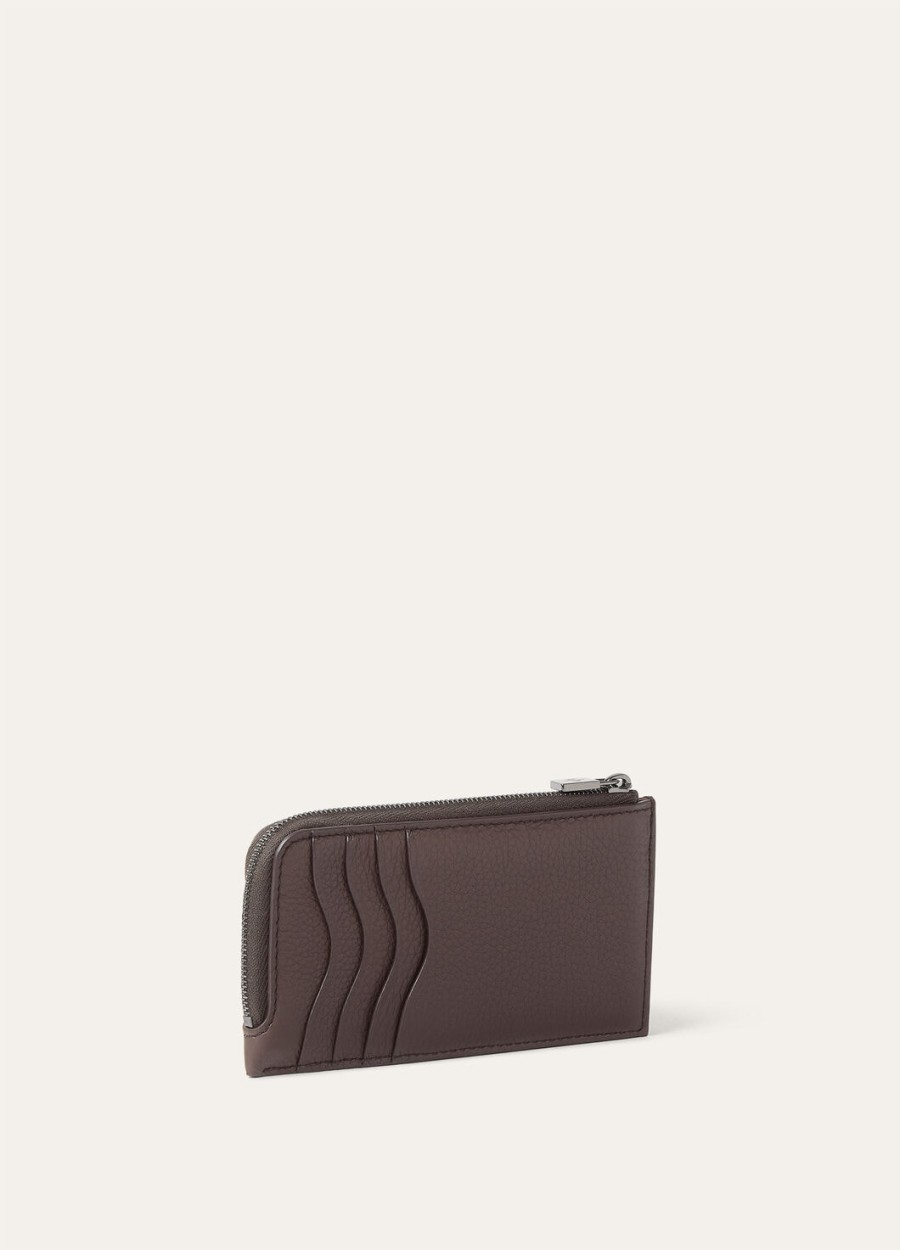 extra etui met ritssluiting kalfsleer donkere chocolade zoethoutonyx