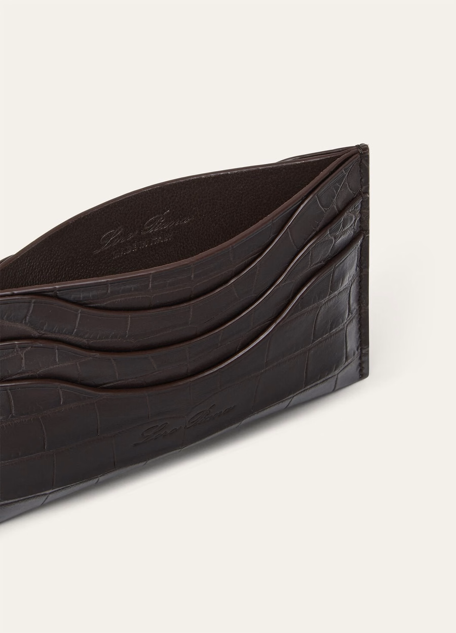 Extra kaarthouder van krokodillenleer, pure chocolade en drop.